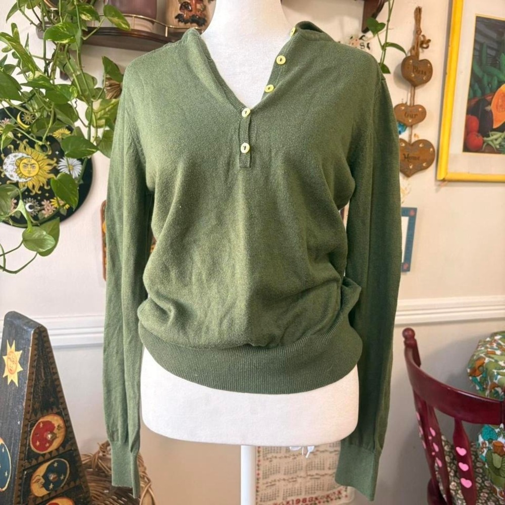 Vintage Y2K Eddie Bauer Forest Green‎ Twilightcore Button Up Hoodie Sz Small